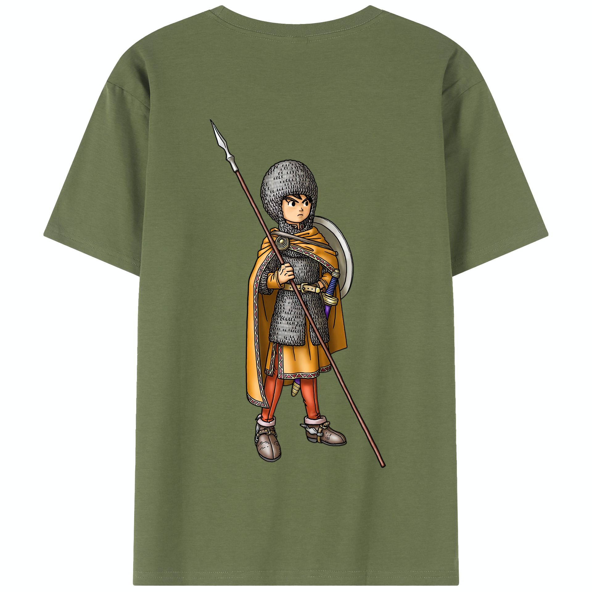 （画像用） ドラゴンクエスト Doragon Kuesuto Dragon Quest 綿100％半袖Tシャツ（背面プリント）